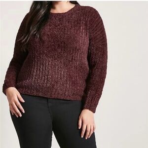 NEW•1X•Midnight Black or Chocolate Plum FauxFur Velvety Soft Sweater